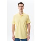 Ar-ma Erkek Polo Yaka Tişört Baskisiz Basic Örme Kumaş Regular Fit%100 Pamuk 30/1 Çift Toplama Penye Pike Y29374354802 Sarı-S1