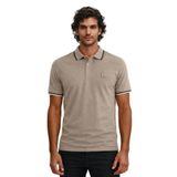 Ar-ma Erkek Polo Yaka Tişört Baskisiz Basic Örme Kumaş Regular Fit%100 Pamuk 30/1 Çift Toplama Penye Pike Y31374356802 Gri-Bej G8