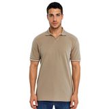 Ar-ma Erkek Polo Yaka Tişört Baskisiz Basic Örme Kumaş Regular Fit%100 Pamuk 30/1 Çift Toplama Penye Pike Y31374356902 Gri-Bej G8