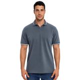 Ar-ma Erkek Polo Yaka Tişört Baskisiz Basic Örme Kumaş Regular Fit%100 Pamuk 30/1 Çift Toplama Penye Pike Y31374356902 Gri-G3