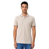 Ar-ma Erkek Polo Yaka Tişört Baskisiz Basic Örme Kumaş Regular Fit%100 Pamuk 30/1 Çift Toplama Penye Pike Y31374357102 Bej-B1