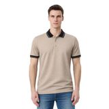 Ar-ma Erkek Polo Yaka Tişört Baskisiz Basic Örme Kumaş Regular Fit%100 Pamuk 30/1 Çift Toplama Penye Pike Y31374358702 Gri-Bej G8