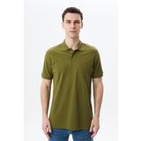 Ar-ma Erkek Polo Yaka Tişört Baskisiz Basic Sol Göğüs Cepli Örme Kumaş Regular Fit%100 Pamuk 30/1 Çift Toplama Penye Pike Y29374355502 Yeşil-Y1