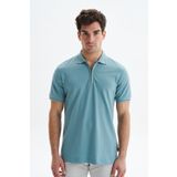 Ar-ma Erkek Polo Yaka Tişört Baskisiz Basic Yaka Fermuarli Örme Kumaş Regular Fit%100 Pamuk 30/1 Çift Toplama Penye Pike Y29374354202 Mavi-M24
