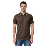 Ar-ma Erkek Polo Yaka Tişört Baskisiz Basic Yaka Fermuarli Örme Kumaş Regular Fit%100 Pamuk 30/1 Çift Toplama Penye Pike Y31374356502 Kahverengi-K1