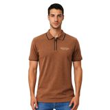 Ar-ma Erkek Polo Yaka Tişört Baskisiz Basic Yaka Fermuarli Örme Kumaş Regular Fit%100 Pamuk 30/1 Çift Toplama Penye Pike Y31374356602 Kahverengi-K7
