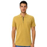 Ar-ma Erkek Polo Yaka Tişört Baskisiz Basic Yaka Fermuarli Örme Kumaş Regular Fit%100 Pamuk 30/1 Çift Toplama Penye Pike Y31374358502 Hardal Sarısı-H1