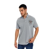 Ar-ma Erkek Polo Yaka Tişört Resim Baskili Örme Kumaş Büyük Beden%100 Pamuk 30/1 Çift Toplama Penye Pike K30374870902 Gri-G2