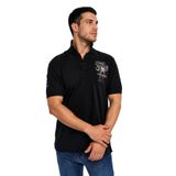 Ar-ma Erkek Polo Yaka Tişört Resim Baskili Örme Kumaş Büyük Beden%100 Pamuk 30/1 Çift Toplama Penye Pike K30374870902 Siyah-S1