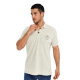Ar-ma Erkek Polo Yaka Tişört Resim Baskili Örme Kumaş Büyük Beden%100 Pamuk 30/1 Çift Toplama Penye Pike K30374871002 Bej-B1