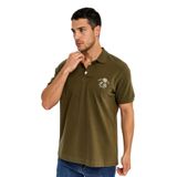 Ar-ma Erkek Polo Yaka Tişört Resim Baskili Örme Kumaş Büyük Beden%100 Pamuk 30/1 Çift Toplama Penye Pike K30374871002 Haki-H1