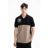 Ar-ma Erkek Polo Yaka Tişört Resim Baskili Örme Kumaş Büyük Beden%100 Pamuk 30/1 Çift Toplama Penye Pike Y27374867301 Siyah-S1