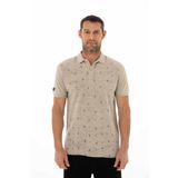 Ar-ma Erkek Polo Yaka Tişört Resim Baskili Örme Kumaş Regular Fit%100 Pamuk 30/1 Çift Toplama Penye Pike Y25374376101 Gri-Bej G8
