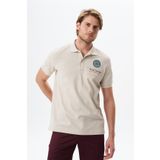Ar-ma Erkek Polo Yaka Tişört Yazi Baskili Örme Kumaş Büyük Beden%100 Pamuk 30/1 Çift Toplama Penye Pike Y29374870502 Bej-B1