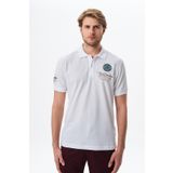 Ar-ma Erkek Polo Yaka Tişört Yazi Baskili Örme Kumaş Büyük Beden%100 Pamuk 30/1 Çift Toplama Penye Pike Y29374870502 Beyaz-B1