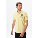 Ar-ma Erkek Polo Yaka Tişört Yazi Baskili Örme Kumaş Büyük Beden%100 Pamuk 30/1 Çift Toplama Penye Pike Y29374870502 Sarı-S1