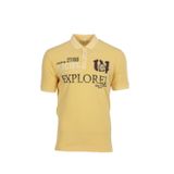Ar-ma Erkek Polo Yaka Tişört Yazi Baskili Örme Kumaş Regular Fit%100 Pamuk 30/1 Çift Toplama Penye Pike Y0TYO7179 Sarı-S1