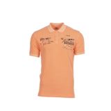 Ar-ma Erkek Polo Yaka Tişört Yazi Baskili Örme Kumaş Regular Fit%100 Pamuk 30/1 Çift Toplama Penye Pike Y0TYO7345 Turuncu-T2