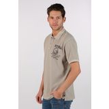 Ar-ma Erkek Polo Yaka Tişört Yazi Baskili Örme Kumaş Regular Fit%100 Pamuk 30/1 Çift Toplama Penye Pike Y22374375601 Bej-B1