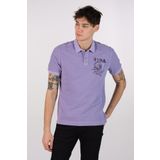 Ar-ma Erkek Polo Yaka Tişört Yazi Baskili Örme Kumaş Regular Fit%100 Pamuk 30/1 Çift Toplama Penye Pike Y22374375601 Mor-M1