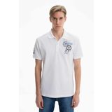Ar-ma Erkek Polo Yaka Tişört Yazi Baskili Örme Kumaş Regular Fit%100 Pamuk 30/1 Çift Toplama Penye Pike Y27374352401 Beyaz-B1