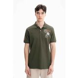 Ar-ma Erkek Polo Yaka Tişört Yazi Baskili Örme Kumaş Regular Fit%100 Pamuk 30/1 Çift Toplama Penye Pike Y27374352401 Haki-H1