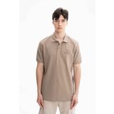 Ar-ma Erkek Polo Yaka Tişört Yazi Baskili Örme Kumaş Regular Fit%100 Pamuk 30/1 Çift Toplama Penye Pike Y27374353001 Gri-Bej G8