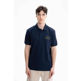 Ar-ma Erkek Polo Yaka Tişört Yazi Baskili Örme Kumaş Regular Fit%100 Pamuk 30/1 Çift Toplama Penye Pike Y27374353001 Lacivert-L1