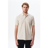 Ar-ma Erkek Polo Yaka Tişört Yazi Baskili Örme Kumaş Regular Fit%100 Pamuk 30/1 Çift Toplama Penye Pike Y29374355602 Bej-B1