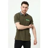 Ar-ma Erkek Polo Yaka Tişört Yazi Baskili Örme Kumaş Regular Fit%95 Pamuk%5 Likra 30/1 Tek Toplama Licrali Pike Y22374300601 Haki-H1