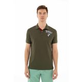 Ar-ma Erkek Polo Yaka Tişört Yazi Baskili Örme Kumaş Regular Fit%95 Pamuk%5 Likra 30/1 Tek Toplama Licrali Pike Y25374306201 Haki-H1