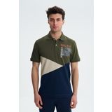 Ar-ma Erkek Polo Yaka Tişört Yazi Baskili Örme Kumaş Regular Fit%95 Pamuk%5 Likra 30/1 Tek Toplama Licrali Pike Y27374307901 Haki-H1