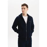 Ar-ma Erkek Tam Fermuar Sweatshirt Basic Baskisiz Kapşonlu Fleto Cepli Örme Kumaş Büyük Beden%70 Pamuk%30 Polyester 30/1 Şardonlu Üç İplik K30324801502 Lacivert-L1
