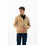 Ar-ma Erkek Tam Fermuar Sweatshirt Basic Baskisiz Kapşonlu Fleto Cepli Örme Kumaş Regular Fit%70 Pamuk%30 Polyester 30/1 Şardonlu Üç İplik K24324935801 Bej-B2