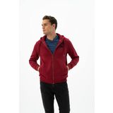 Ar-ma Erkek Tam Fermuar Sweatshirt Basic Baskisiz Kapşonlu Fleto Cepli Örme Kumaş Regular Fit%70 Pamuk%30 Polyester 30/1 Şardonlu Üç İplik K24324935801 Kırmızı-K1