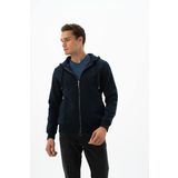 Ar-ma Erkek Tam Fermuar Sweatshirt Basic Baskisiz Kapşonlu Fleto Cepli Örme Kumaş Regular Fit%70 Pamuk%30 Polyester 30/1 Şardonlu Üç İplik K24324935801 Lacivert-L1