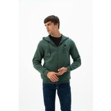 Ar-ma Erkek Tam Fermuar Sweatshirt Basic Baskisiz Kapşonlu Fleto Cepli Örme Kumaş Regular Fit%70 Pamuk%30 Polyester 30/1 Şardonlu Üç İplik K24324935801 Yeşil-Y1