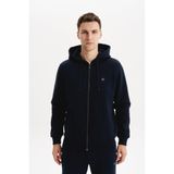 Ar-ma Erkek Tam Fermuar Sweatshirt Basic Baskisiz Kapşonlu Fleto Cepli Örme Kumaş Regular Fit%70 Pamuk%30 Polyester 30/1 Şardonlu Üç İplik K30324650502 Lacivert-L1