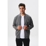 Ar-ma Erkek Tam Fermuar Sweatshirt Baskisiz Basic Kanguru Fermuar Cepli Sol Kol Fermuar Cep Dik Yaka Örme Kumaş Slim Fit%80 Pamuk%14 Polyester%6 Elastan Scuba İnterlok K28324988301 Gri-G10