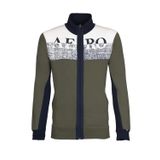 Ar-ma Erkek Tam Fermuar Sweatshirt Yazi Baskili Fleto Cepli Dik Yaka Örme Kumaş Regular Fit%96 Pamuk%4 Likra Karbon Firçali Licrali 2 İplik K21324992101 Haki-H1
