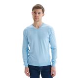 Ar-ma Erkek Triko Kazak V Yaka Slim Fit%100 Pima Pamuk Basic Örme K9KRO0852 Mavi-M16