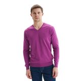 Ar-ma Erkek Triko Kazak V Yaka Slim Fit%100 Pima Pamuk Basic Örme K9KRO0852 Mor-M1