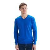 Ar-ma Erkek Triko Kazak V Yaka Slim Fit%100 Pima Pamuk Basic Örme K9KRO0852 Saks Mavisi-SM1