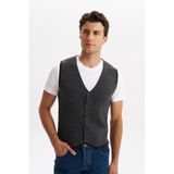 Ar-ma Erkek Triko Yelek Slim Fit Kısa Kollu Örme Likralı Pike%90 Akrilik%10 Wool K0YYO0858 Siyah-S4