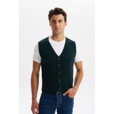 Ar-ma Erkek Triko Yelek Slim Fit Kısa Kollu Örme Likralı Pike%90 Akrilik%10 Wool K0YYO0858 Yeşil-Y19