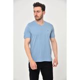 Ar-ma Erkek V Yaka Tişört Basic Regular Fit%100 Pamuk Süprem Baskısız Y22364400101 Mavi-M2