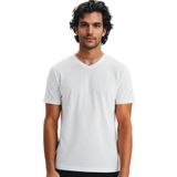Ar-ma Erkek V Yaka Tişört Baskisiz Basic Örme Kumaş Regular Fit%100 Pamuk 30/1 Penye Süprem Y31364408102 Beyaz-B1