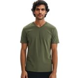 Ar-ma Erkek V Yaka Tişört Baskisiz Basic Örme Kumaş Regular Fit%100 Pamuk 30/1 Penye Süprem Y31364408102 Haki-H1