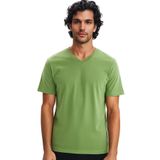 Ar-ma Erkek V Yaka Tişört Baskisiz Basic Örme Kumaş Regular Fit%100 Pamuk 30/1 Penye Süprem Y31364408102 Yeşil-Y1