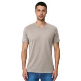 Ar-ma Erkek V Yaka Tişört Baskisiz Basic Örme Kumaş Regular Fit%47 Modal%47 Pamuk%6 Likra 30/1 Penye Modal Full Likra Süprem Y31344473102 Gri-Bej G8